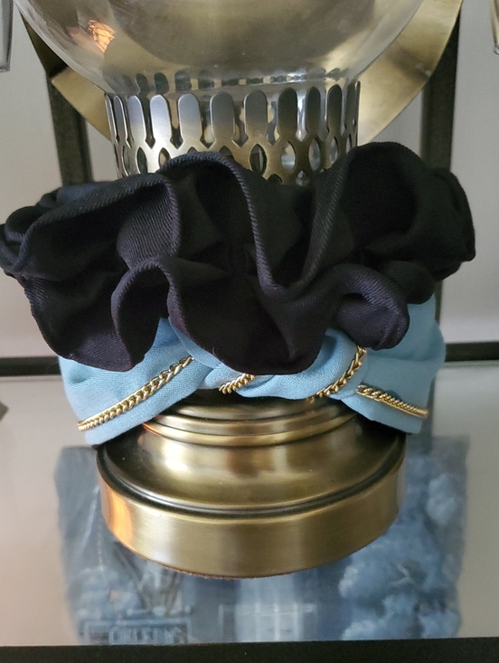? Accessories - Chic Blue and Gold Padded Hairband And Black Satin Feel Headbands